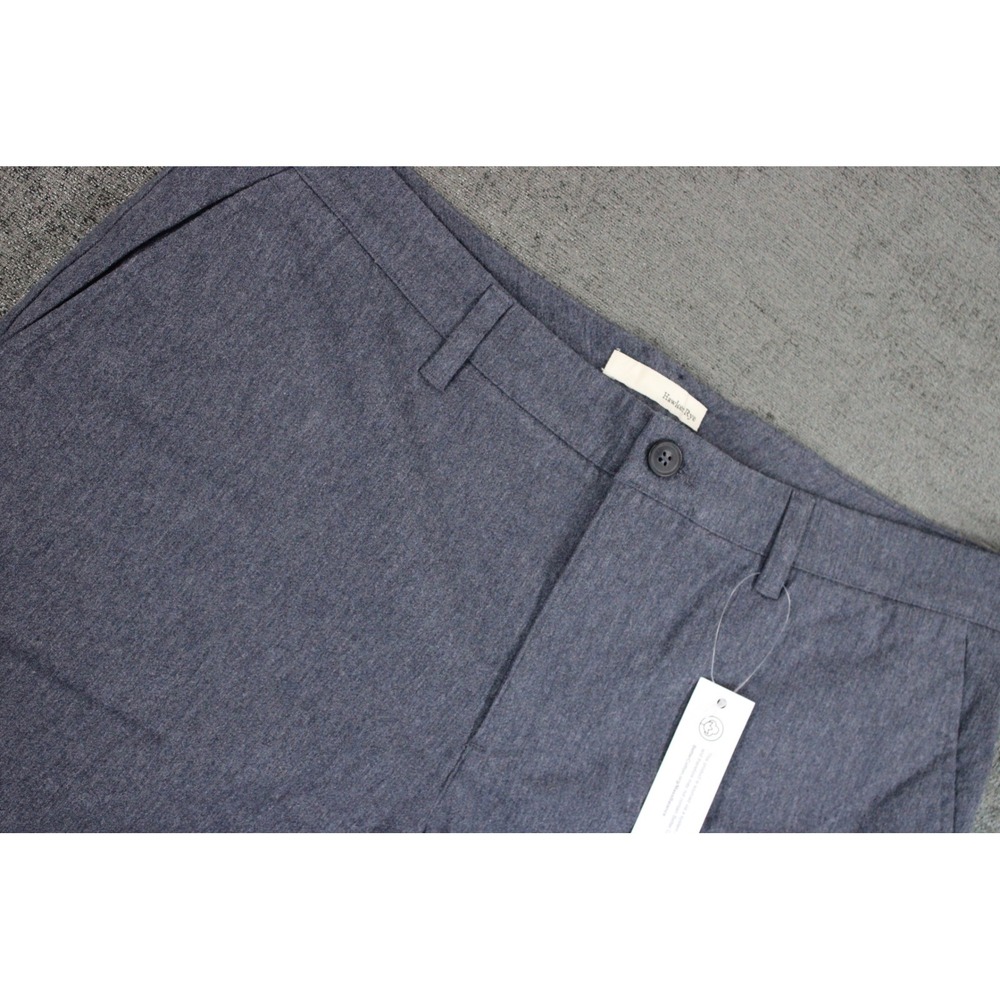 Hawker Rye Mens 36x11 Blue Heathered Chino Shorts Cotton Stretch Casual 0931